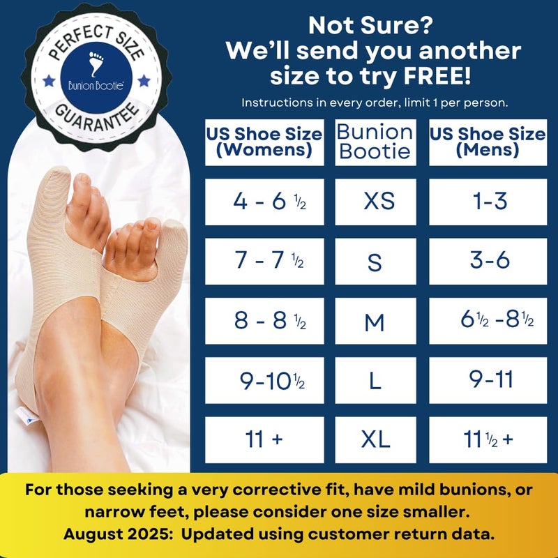 Bunion Bootie Bunion Corrector for Women Big Toe Straightener. Ultra-Thin Bunion Brace. Shoe Friendly Sock for Bunions Correction. All Shoe Types. Hallux Valgus Relief for Improved Toe Alignment. Med-Right - Image 4